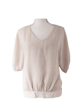 Petal Pink Peasant Blouse sz small Pastel Balloon Sleeve Summer Poet's Shirt